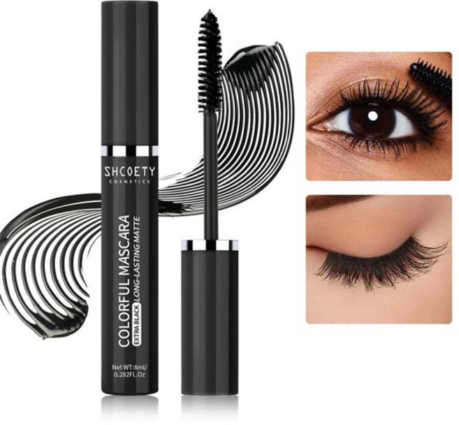 마스카라 다채로운 속눈썹 5D 실크 섬유 볼륨 컬링 길어지는 확장 보라색 파란색 녹색 방수 메이크업, [03] 02 Black
