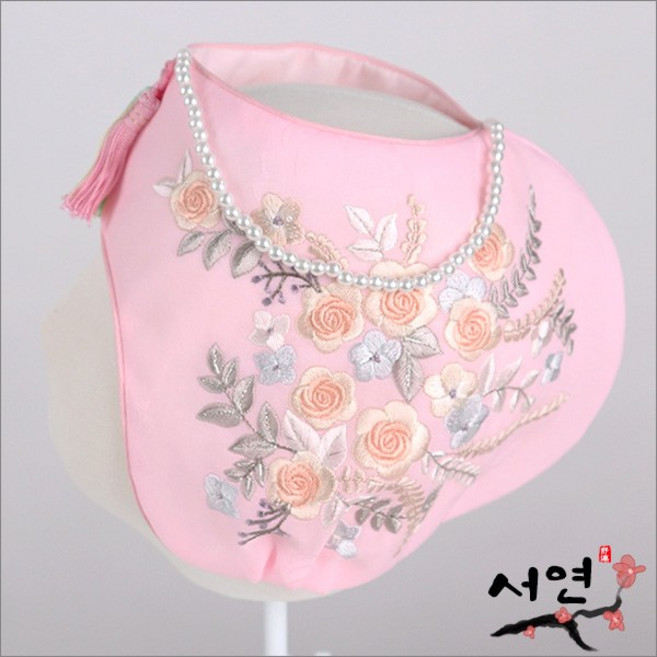 서연한복 GB101 산호꽃수 분홍조바위 백일 돌전용