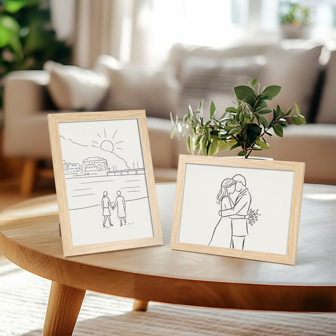 인테리어 액자 프레임 결혼식 인증서 자격증 사진액자 탁상용, 1개, 오크