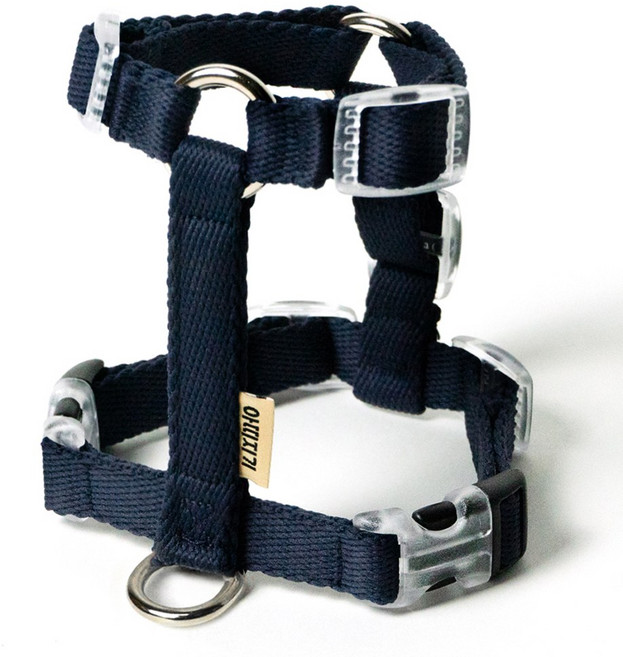 아띠지기 반려동물 H형 하네스 가슴줄, 네이비, 1개