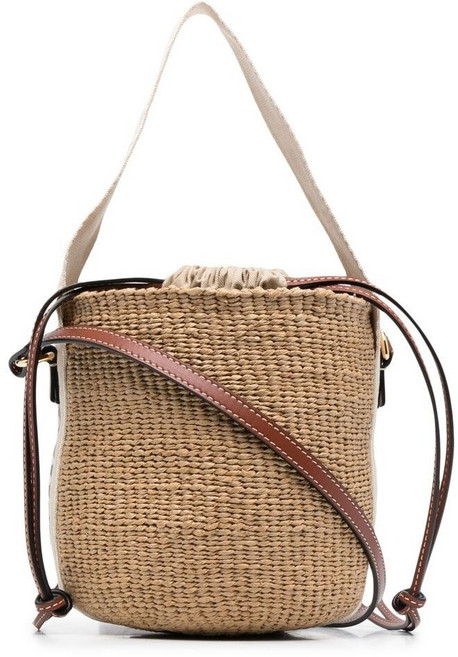 끌로에 스몰 우디 우븐 버킷 백