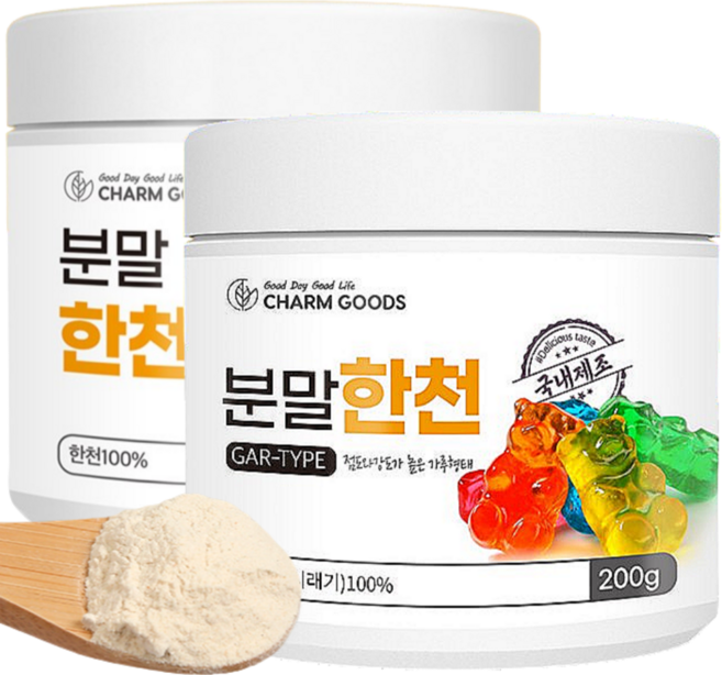 100% 한천가루 분말한천 우뭇가사리 젤라틴, 200g, 5개