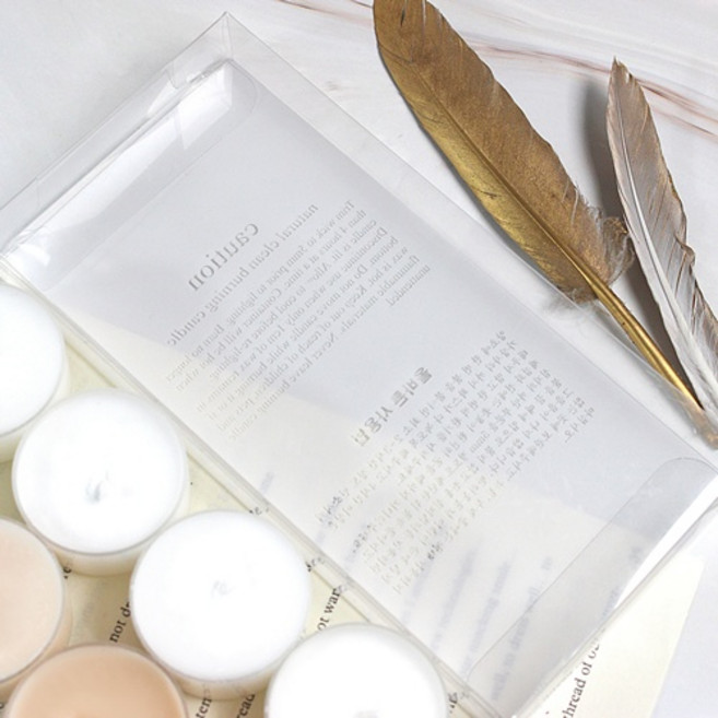 티라이트 8개 포장 투명 뒷면 주의 사항 인쇄 직사각 케이스, 10개, 단일