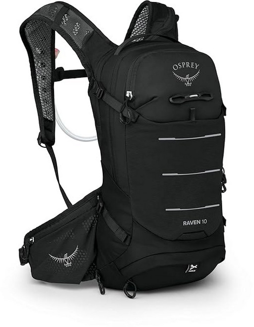 유압 저장소가 있는 오스프리 레이븐 10L 여성용 산악 자전거 백팩, Black, 1개