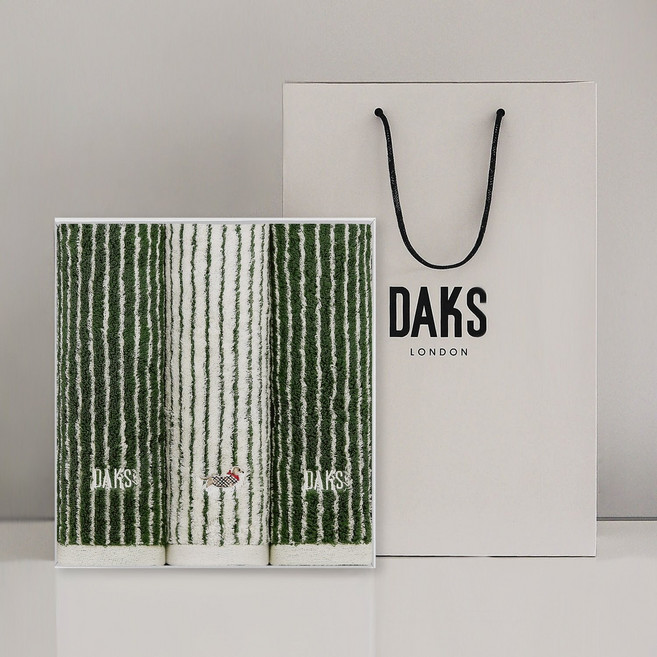 [매장출고/백화점상품] [닥스타올]코마40수 스트라이프선염 3매세트