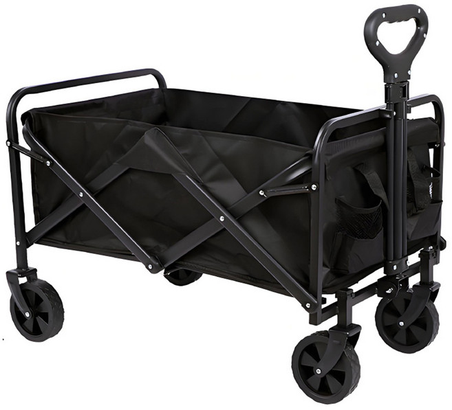 MANTU 아웃도어 접이식 캠핑 웨건, 1개, 블랙