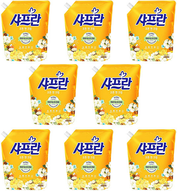 샤프란 코튼앤크림 리필용 8 섬유유연제 실내건조 섬유유연제, 1개