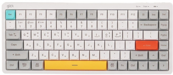 지클릭커 오피스프로 사일런스L 블록 로우프로파일 무소음 84키 무선 블루투스 키보드, 화이트 블록, WK80, 제조사축