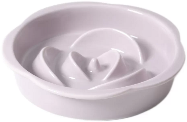 COZY-CAT 寵物慢食碗/水碗 花朵陶瓷碗, 紫色, 1個, 慢食碗