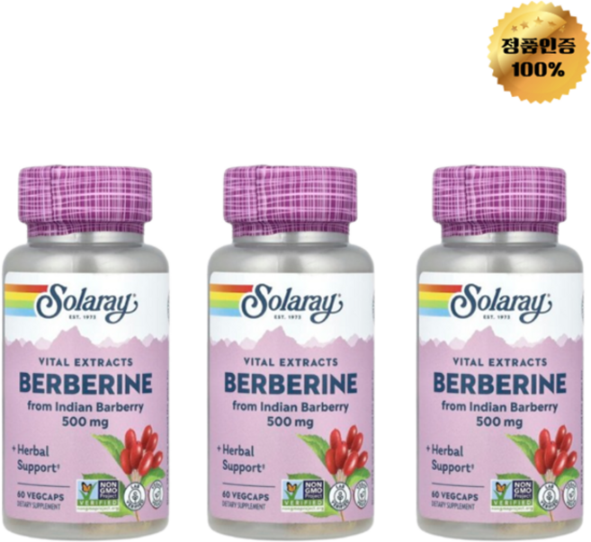 2+1 솔라레이 베르베린 500mg 베지 캡슐 60정, 3개