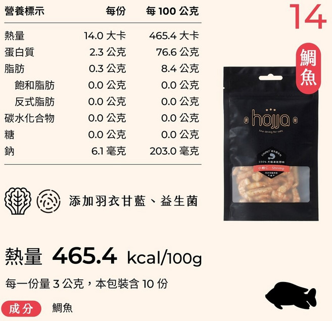 Hojja 賀家 犬貓凍乾零食, 1個, 鯛魚丁30g(益生菌系列), 30g, 鯛魚
