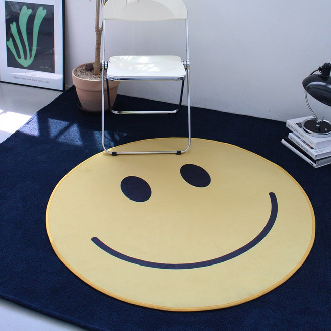 CNS 스마일 거실 욕실 방수 러그 발매트 원형