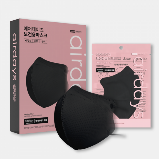 에어데이즈 kf94 마스크 중형 블랙 50매, 1개입, 50개, 단품
