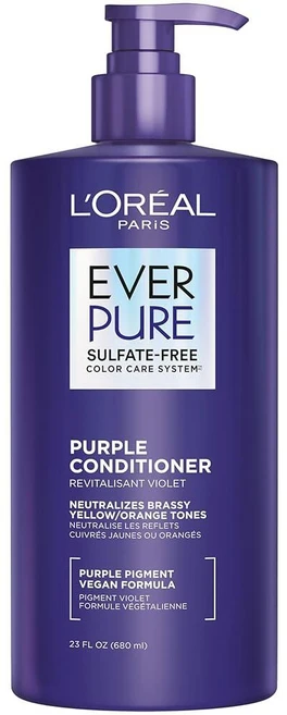 로레알 파리 프리 브라스 토닝 퍼플 컨디셔너 금발 탈색 실버 또는 브라운 하이라이트 모발용 EverPure 750ml23온스 포장은 다를 수 있음 2784864, 1, 750ml - 쿠팡