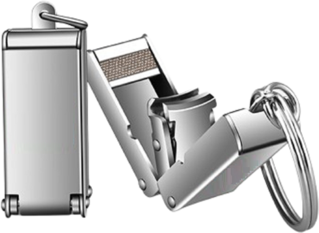 [리빙프레소] 접이식 휴대용 손톱깎이 키체인 미니 발톱관리, 1개, 실버