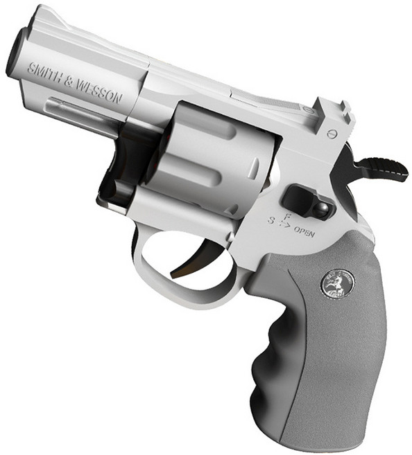 UB 리볼버 ZP5 탄피 저격 너프건 자동 연발 권총, 1개, 실버 그레이