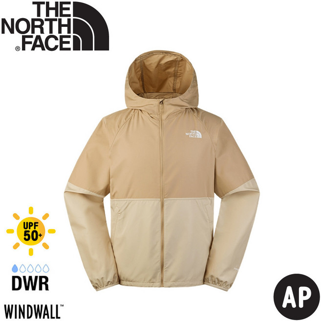 The North Face 男款 WindWall 防風防潑水連帽外套 AP 卡其色