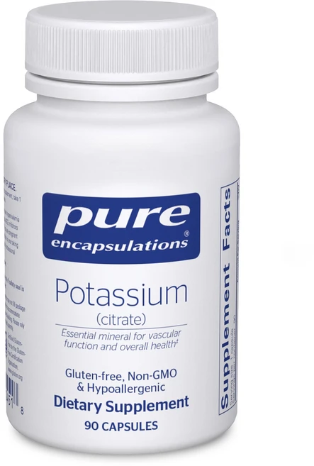 퓨어 인캡슐레이션스 칼륨 (시트레이트) - 신경 & 근육 기 Pure Encapsulations Potassium (Citrate) - Essential Electrolyte Su, [01] 90개(1팩), 1개, 180정 - 쿠팡