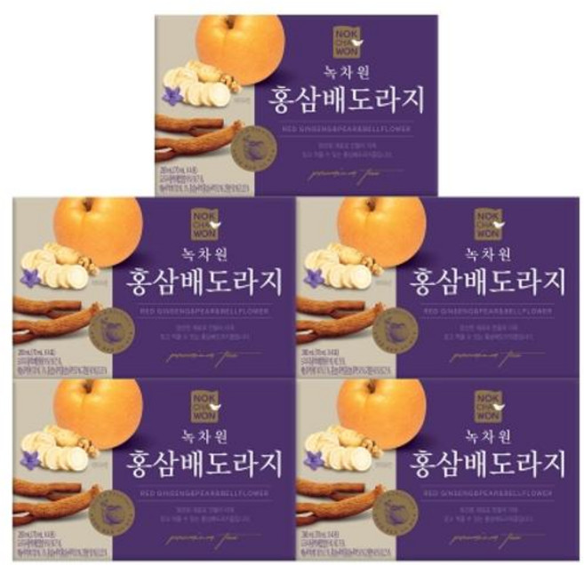 녹차원 홍삼배도라지 200ml 20개입 5개