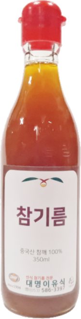 대명이유식 중국산참기름 100% 저온착유 일반착유 통참깨, 1개, 350ml, 향미가 더 고소한 맛