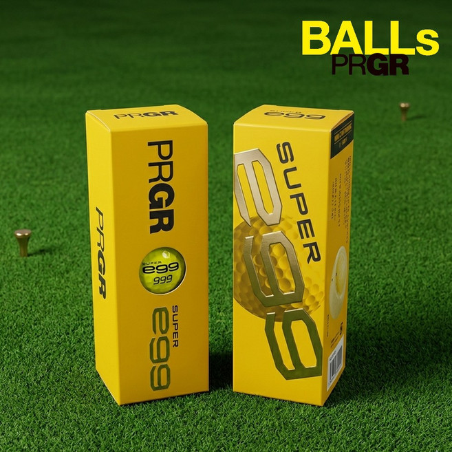고반발골프공 PRGR 프로기아 26 슈퍼에그 2피스 3구 슬리브골프공, 1개, 3개입, 옐로우