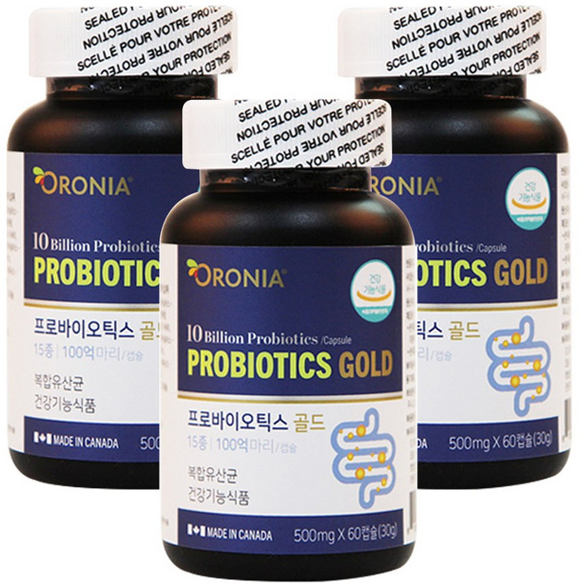 오로니아 프로바이오틱스 골드, 3개, 60정