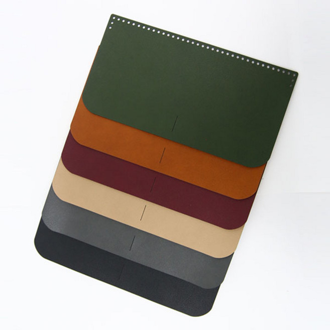 니뜨 사각 인조가죽 파우치캡 재단원단 니뜨가방부자재 뜨개부자재 파우치캡 캡파우치 캡재단 뜨개가방만들기 인조가죽, 다크그레이, 1개