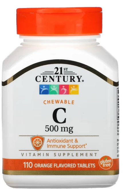 21세기센트리 비타민 C 500mg 오렌지 츄어블 타블렛, 110정, 1개 - 쿠팡