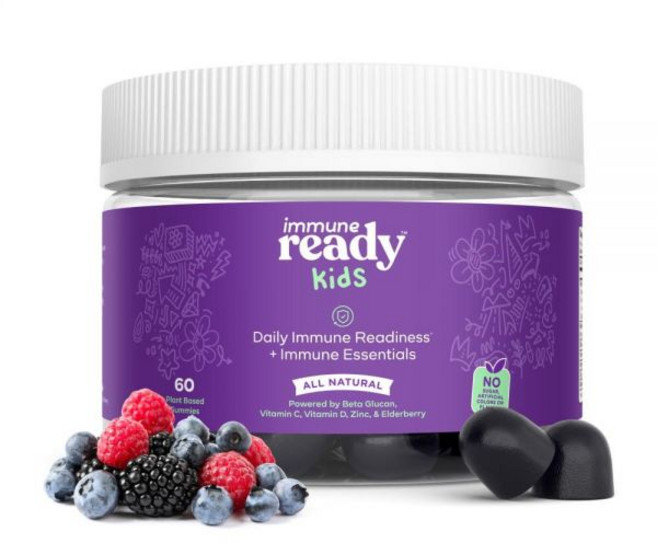 Immune Ready™ 아동용 멀티비타민 젤리 - 믹스 베리 맛 베타 글루칸 엘더베리 비타민 C D3 및 아연이 함유된 무설탕 데일리 키즈 면역 지원 비건 GMO 프리, Immune Ready™ 아동용 멀티비타민 젤리 - 믹, 1