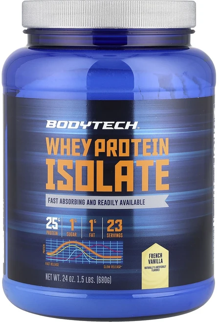 새해 건강을 선물하세요 BodyTech 분리유청단백질 프렌치 바닐라 680g(1.5lb) 특별관리진행, 1개, 680g - 쿠팡