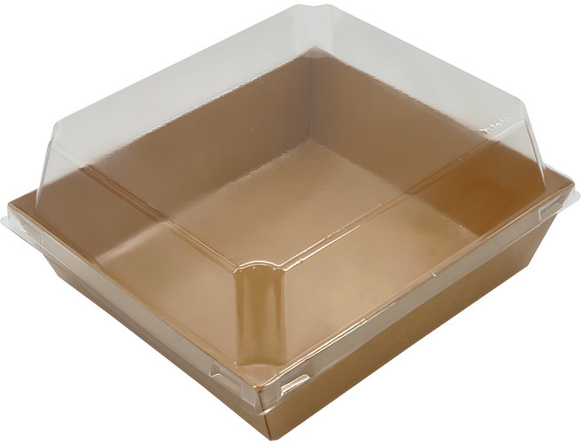 정담 정사각 샌드위치 베이커리 용기+뚜껑 세트, 50개, 크래프트