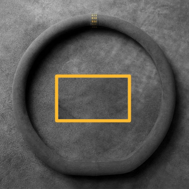 알칸타라 차량용 샤무드 핸들커버 고급그립감 온열전달 D컷 원형, 옐로우