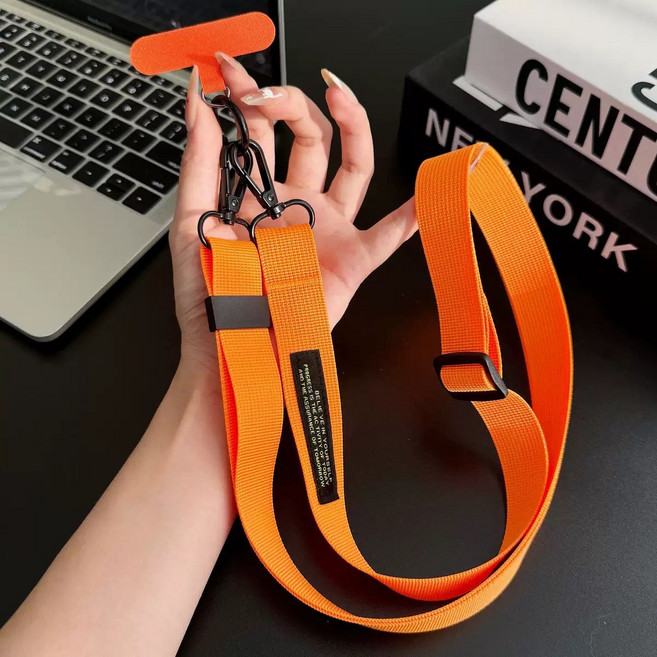 허니코코 데일리 와이드 핸드폰 크로스 스트랩(전 기종 호환 가능), 1개, 오렌지