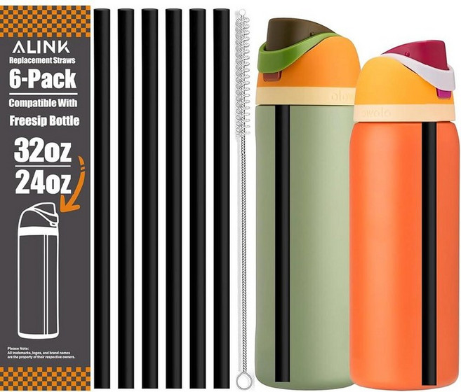 ALINK 링크 Owala FreeSip 946.4ml(32온스) 709.8ml(24온스) 단열 물병 재사용 가능한 블랙 플라스틱 빨대 680.4g(24온스) Freesip