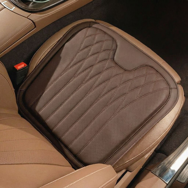카엣지 차량용 나파가죽 메모리폼 논슬립 쿠션 방석, 1개, 모카 브라운
