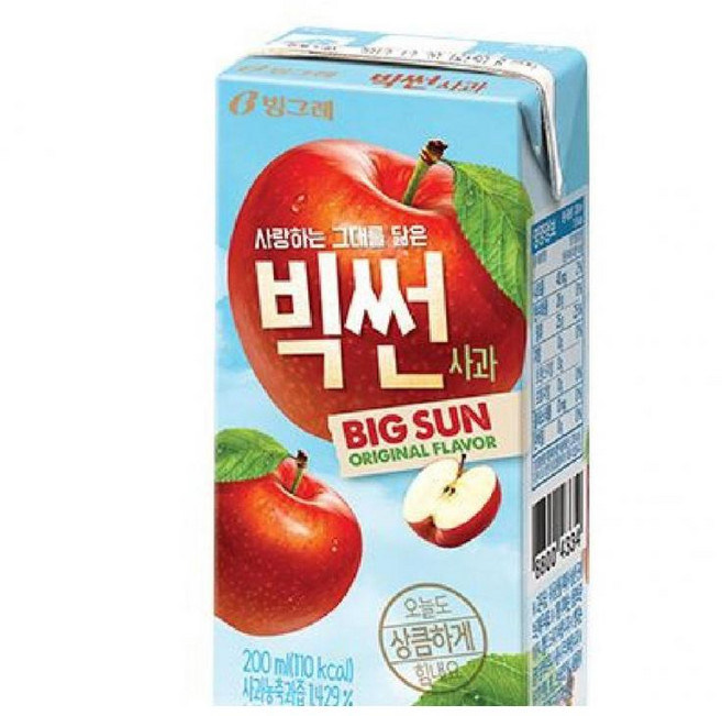 빅썬사과팩 200ml x 20, 20개