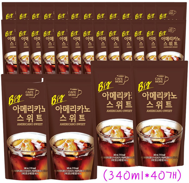 [카페모어] 빅 아메리카노 스위트 ( 340ml 40팩 ) 원두의 향과 스윗한 맛, 120개