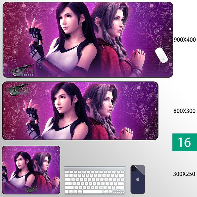 파이널판타지7 마우스패드 장패드 클라우드 피파 에어리스 27종, 3mm, 300X250mm, P, 1개