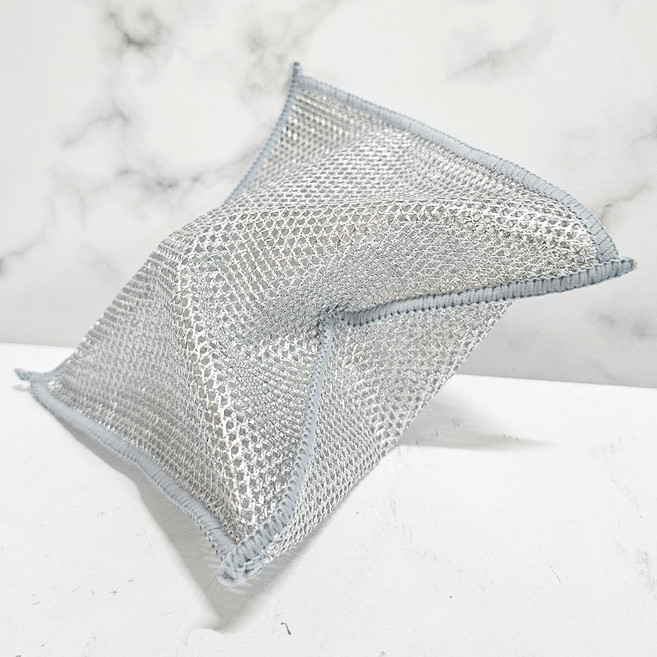 키친9단 2겹 은색사 망사 메쉬 수세미, 1세트, 20개