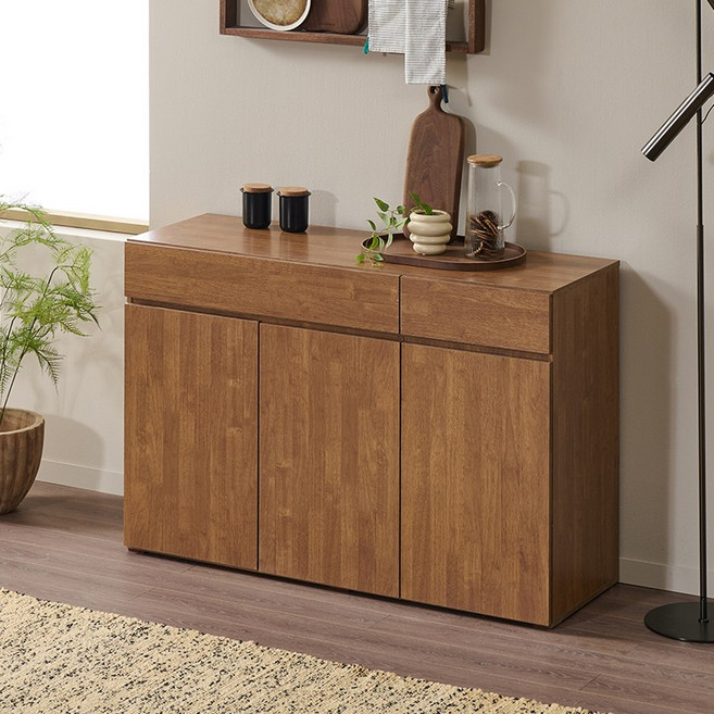 사월의가구 E0등급 거실수납장 서랍형 800 1200 스테이 수납장, 월넛브라운