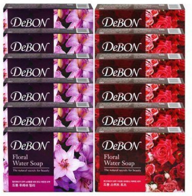 드봉비누 100g 로즈 6개 릴리 세수비누 세안비누 목욕비누, 드봉비누 100g(로즈x6개+릴리x6개)