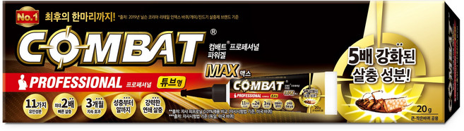 컴배트 맥스 겔 튜브형 바퀴살충제, 20g, 1개