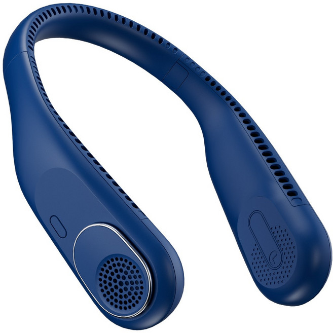 Hyades 휴대용 저소음 무선 넥밴드 선풍기 4000mAh-S6, 블루