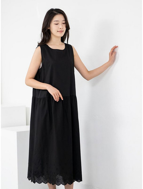 모슬린 엄마옷 라운드 생활한복 이너원피스 MQG123186 마담 미시 중년여성 빅사이즈 할머니옷 50대 60대 70대