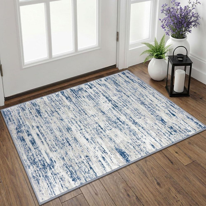 Lansny 모던트렌디 Abstract Rugs for Entryway 3x5 Area Rug Washable Rug Non-Slip Soft Doot Mat 실내용 Entr