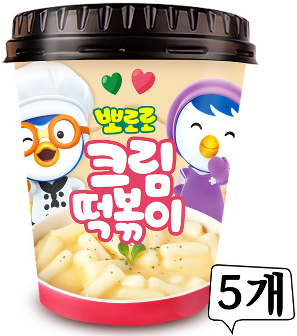 뽀로로 떡볶이 크림맛, 115g, 5개