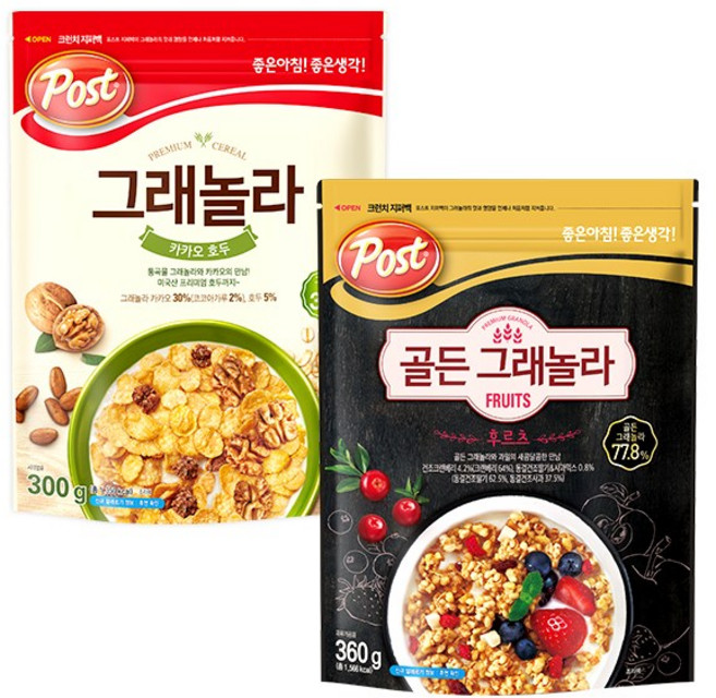 포스트 그래놀라 카카오호두 300g + 골든그래놀라 후르츠 360g, 1개