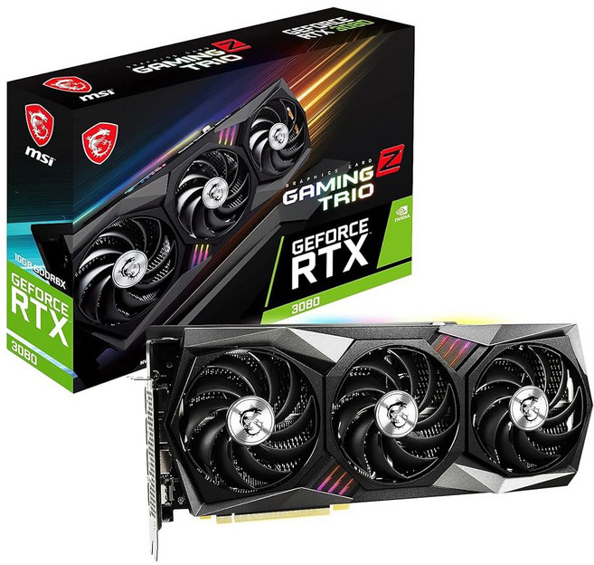 MSI 게이밍 지포스 RTX 3080 Ti X 트리오 12G 컴퓨터 그래픽 카드 12GB GDRR6X 320비트 HDMI/DP Nvlink Torx 팬 3 암페어 아키텍처 OC, 3080 Gaming Z Trio 10G LHR