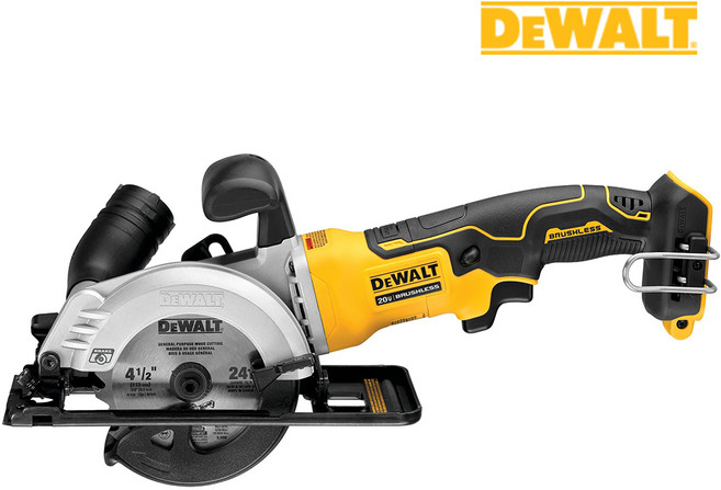 [디월트] DCS571N / 20V MAX XR 브러쉬리스 컴팩트 4.5인치 충전 원형톱 본체, 본품(배터리없음), 1개