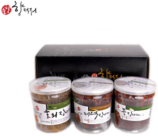 순창향적원 향검7번 500g 3종(울외 더덕 무)장아찌세트, 1개